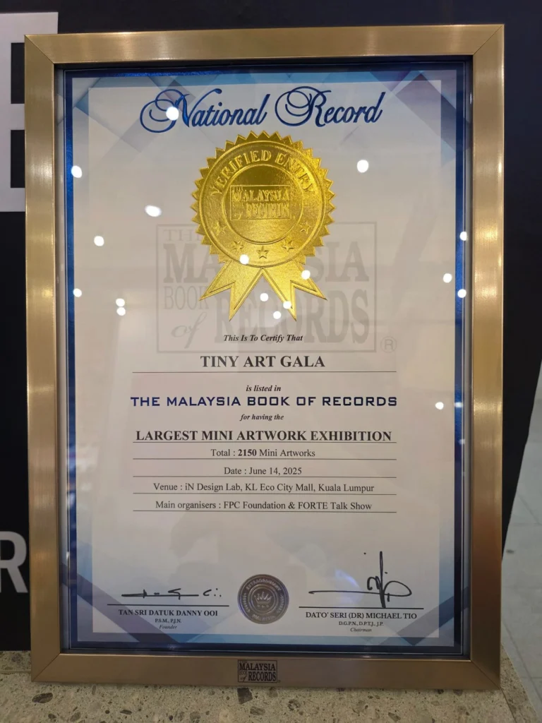 Tiny Art Gala miniature art exhibition image founded by Serah Siew.